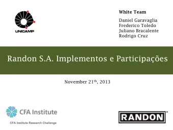 Randon S.A. Implementos e Participaes November 21 th , 2013  Recommendation  Ticker  RAPT