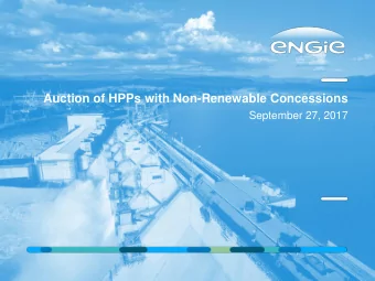 Auction of HPPs with Non-Renewable Concessions  September 27, 2017  HYDROELECTRIC POWER PLANTS