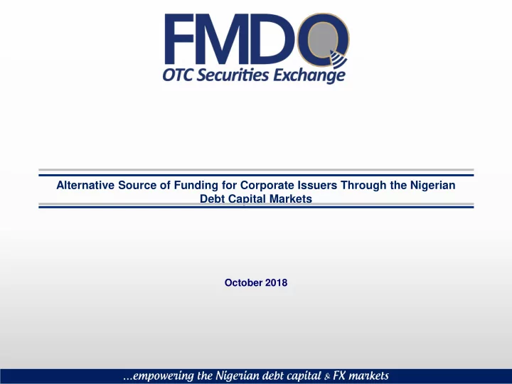 alternative source of funding for corporate issuers