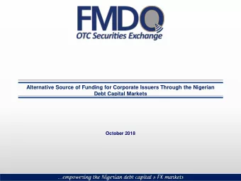 Alternative Source of Funding for Corporate Issuers Through the Nigerian  Debt Capital Markets