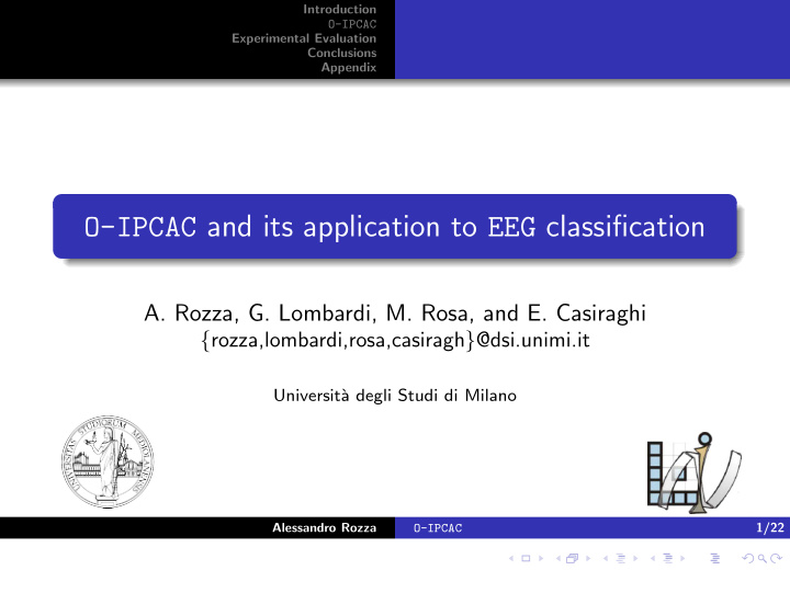 o ipcac and its application to eeg classification