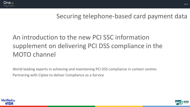 securing telephone based card payment data an