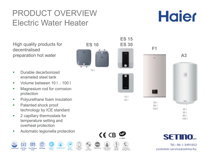 product overview electric water heater