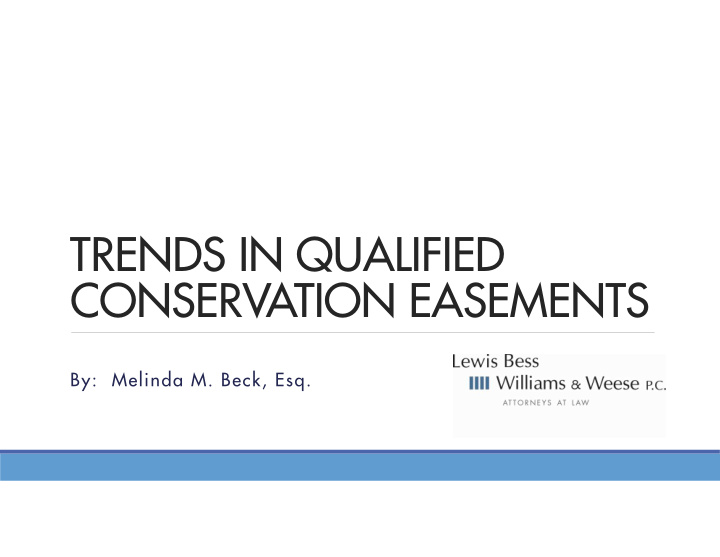 trends in qualified conservation easements