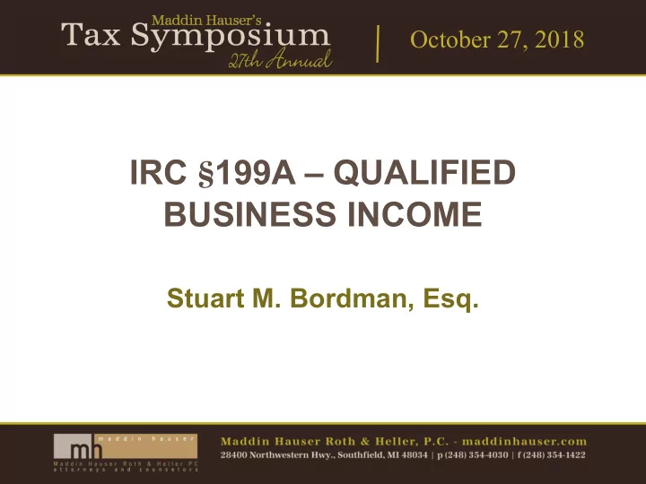 irc 199a qualified business income