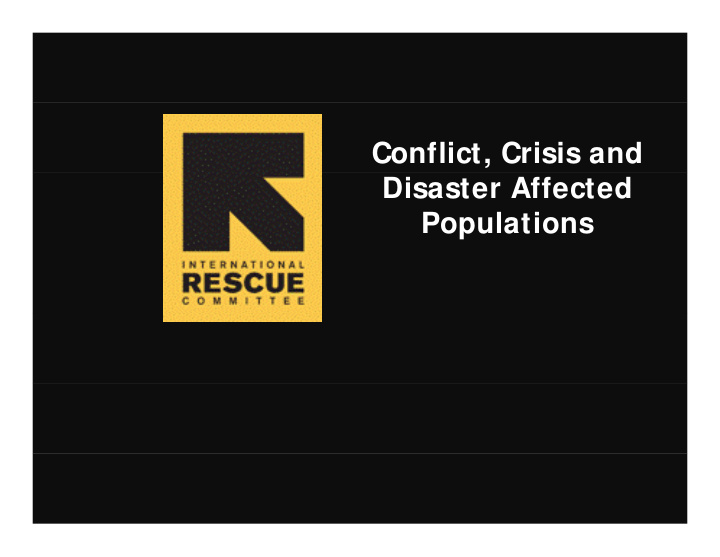 conflict crisis and disaster affected populations thanks