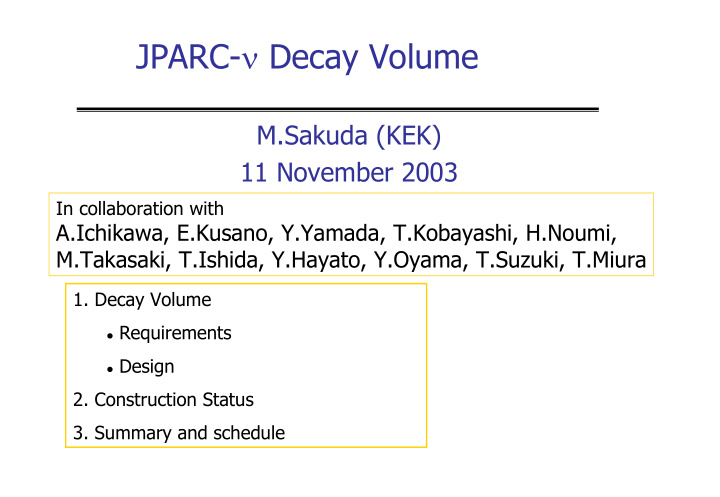 jparc decay volume