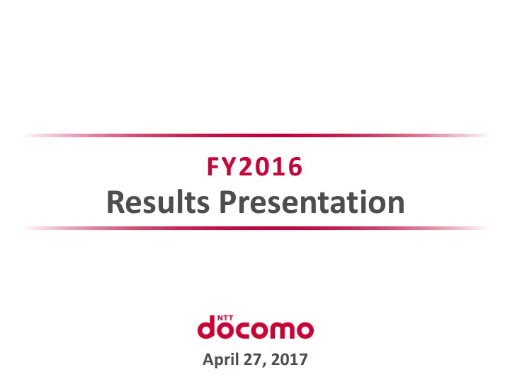 results presentation