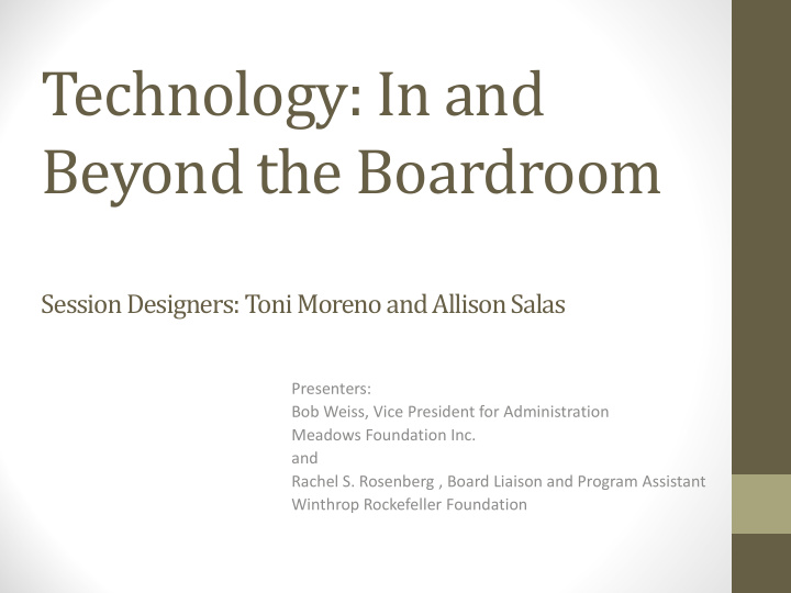 technology in and beyond the boardroom