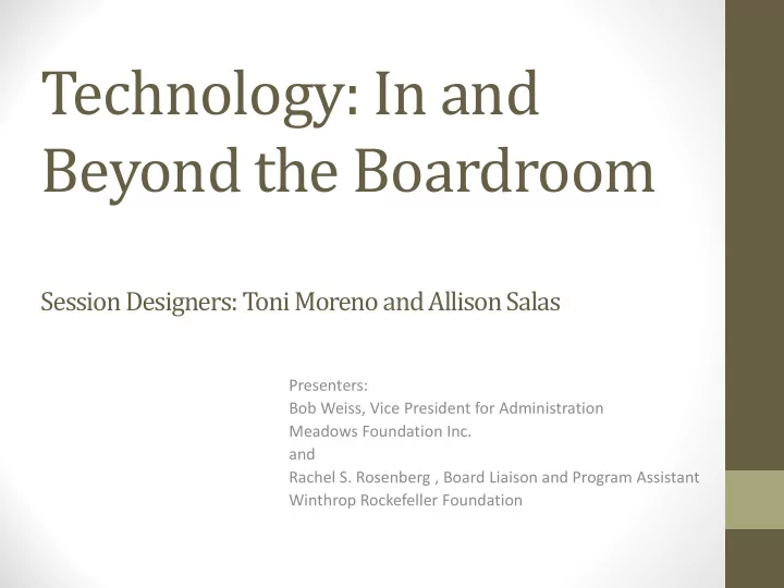 technology in and beyond the boardroom