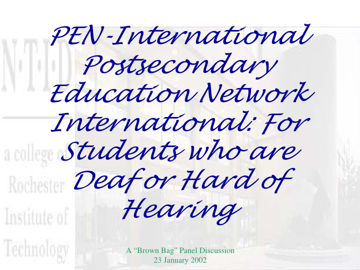 pen international postsecondary education network