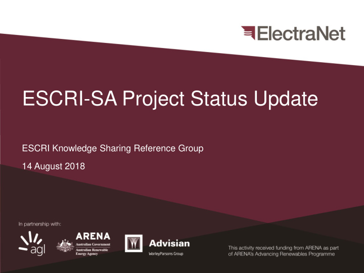 escri sa project status update