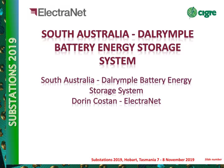 substations 2019 hobart tasmania 7 8 november 2019