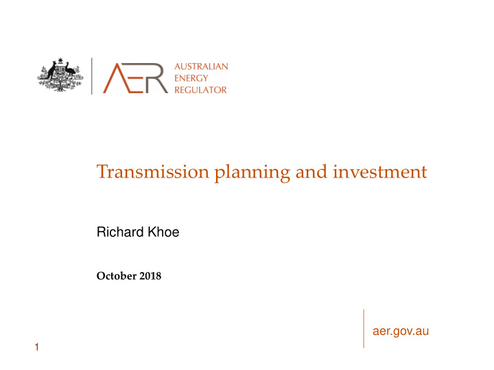 transmission planning and investment