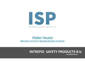 INTREPID  SAFETY PRODUCTS B.V.  The Netherlands  Table of Content:  1. Instant Set Polymer  a)