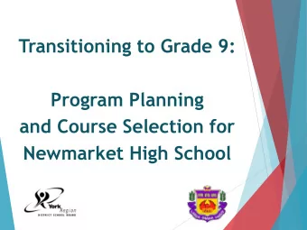 Program Planning  and Course Selection for  Newmarket High School  NHS Semester Timetable  PERIOD