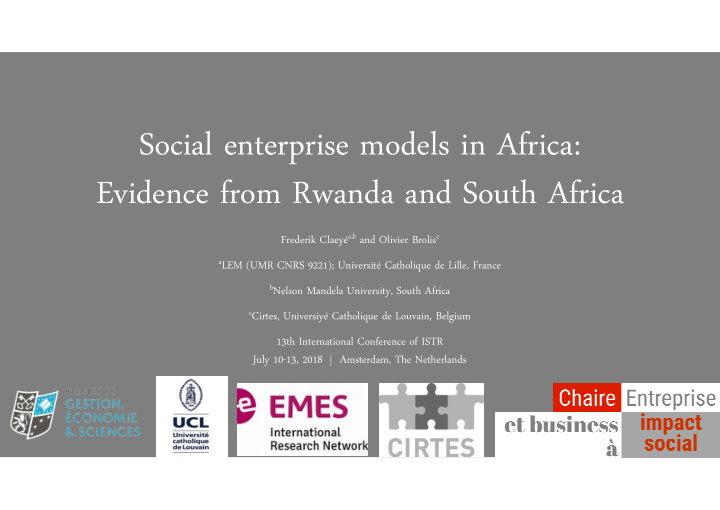 social enterprise models in africa evidence from rwanda