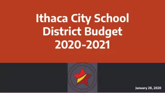Ithaca City School  District Budget  2020-2021  January 28, 2020  FUND BALANCE  A representation of
