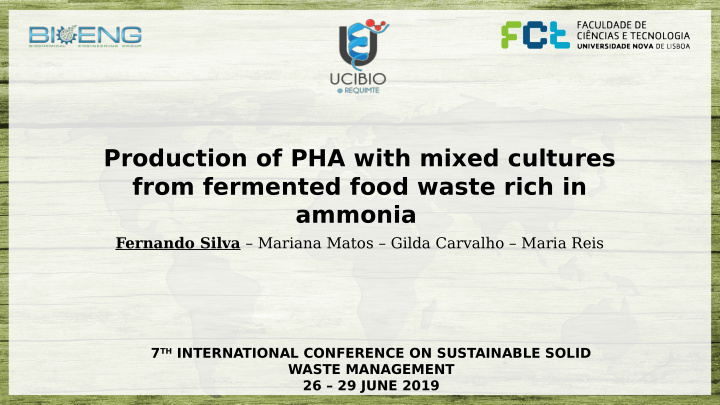 production of pha with mixed cultures from fermented food