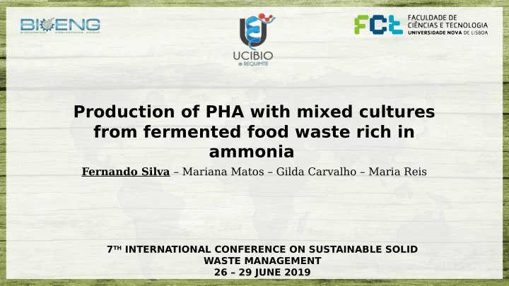 production of pha with mixed cultures from fermented food