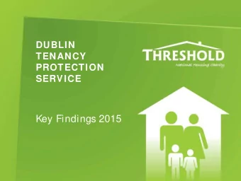 Key Findings 2015  Dublin  Tenancy Protection Service  Tenant households on rent supplement (RS)