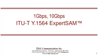 ITU-T Y.1564 ExpertSAM   818 West Diamond Avenue - Third Floor,  Gaithersburg, MD 20878 Phone: