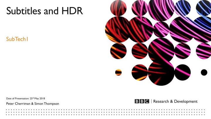 subtitles and hdr