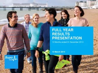 FULL YEAR  RESULTS  PRESENTATION  12 Months ended 31 December 2013  13 March 2014  DISCLAIMER  FULL