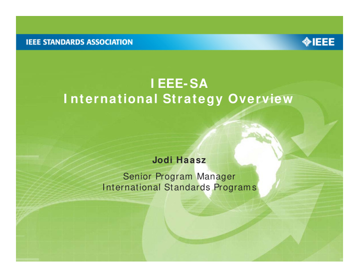 i eee sa i nternational strategy overview