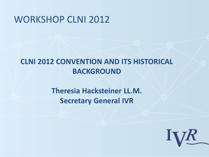 workshop clni 2012