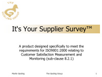 it s your supplier survey