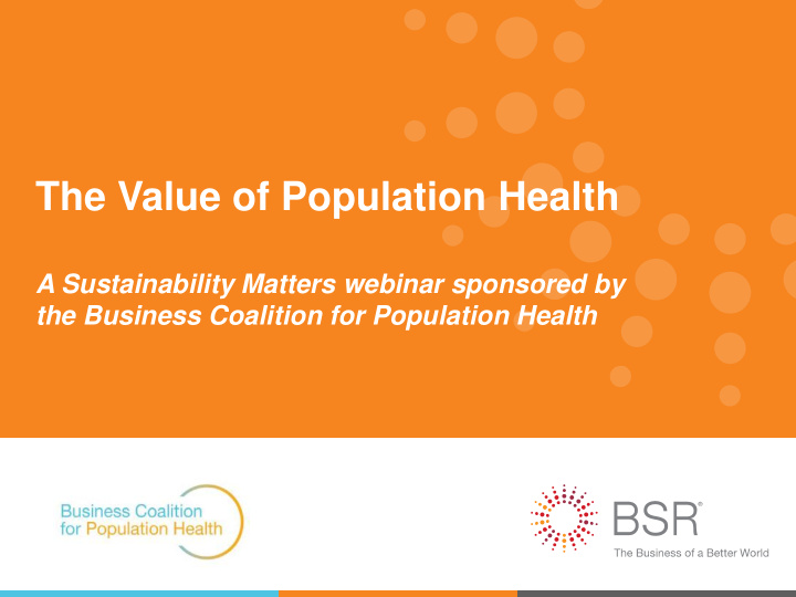 the value of population health
