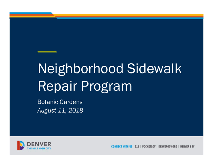 neighborhood sidewalk repair program
