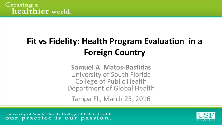 fit vs fidelity health program evaluation in a