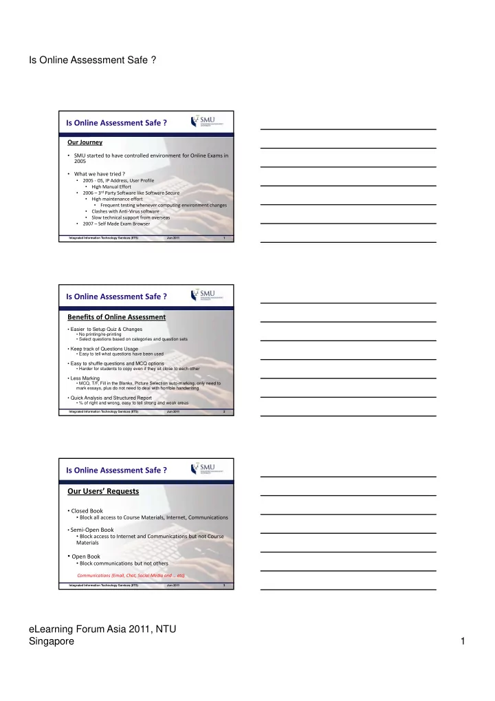 is online assessment safe