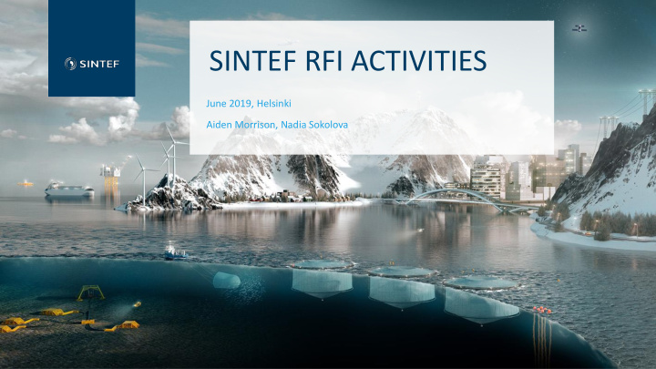 sintef rfi activities