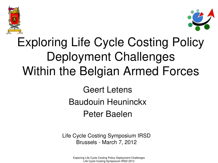 exploring life cycle costing policy