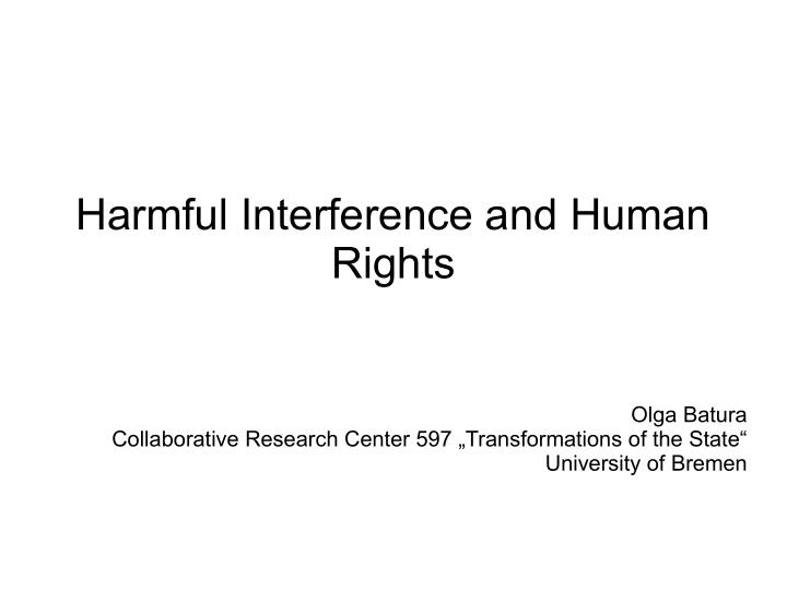 harmful interference and human rights