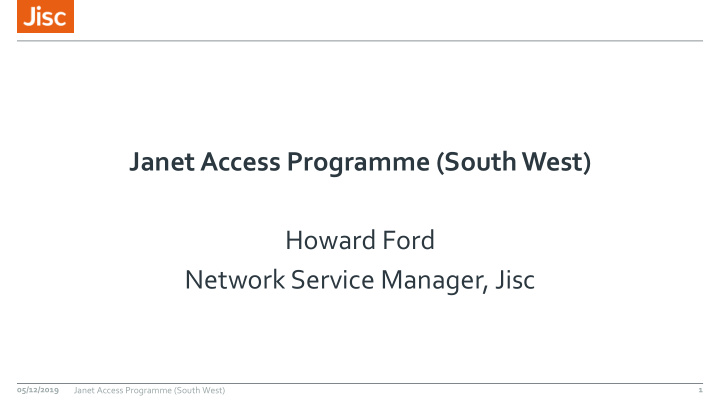 network service manager jisc