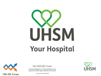 Connectivity  What are we trying to achieve ?  Connectivity, between Universities and the NHS to