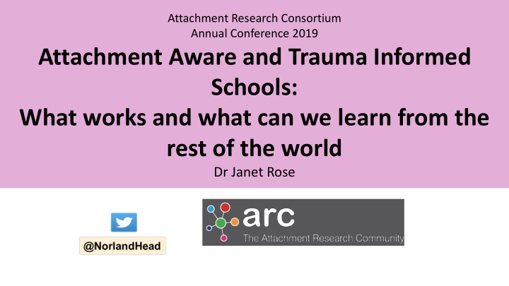 attachment aware and trauma informed