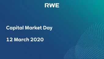 Capital Market Day  12 March 2020  Disclaimer  This document contains forward-looking statements.