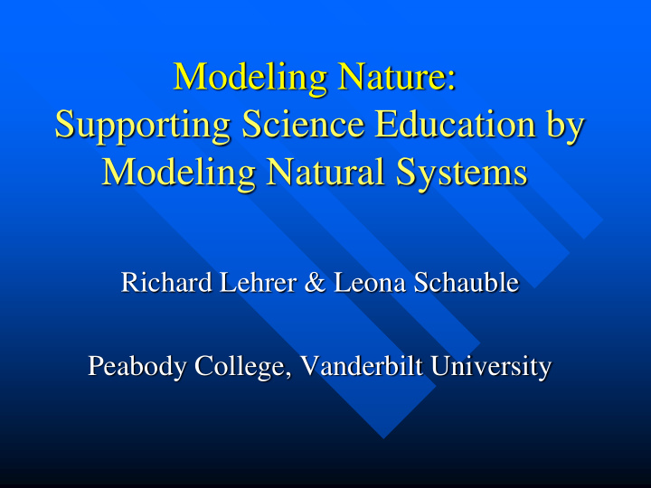 modeling natural systems