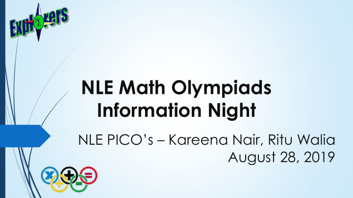 nle math olympiads information night