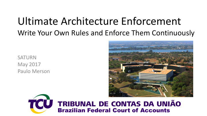 ultimate architecture enforcement