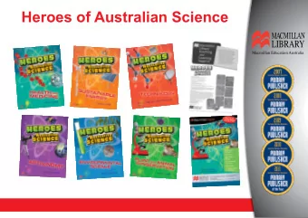 Heroes of Australian Science  Macmillan Education Australia  about the series  Heroes of Australian