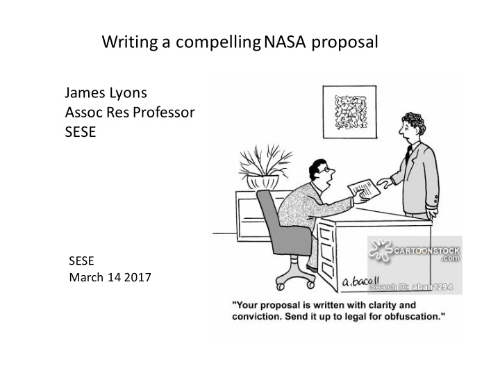 writing a compelling nasa proposal