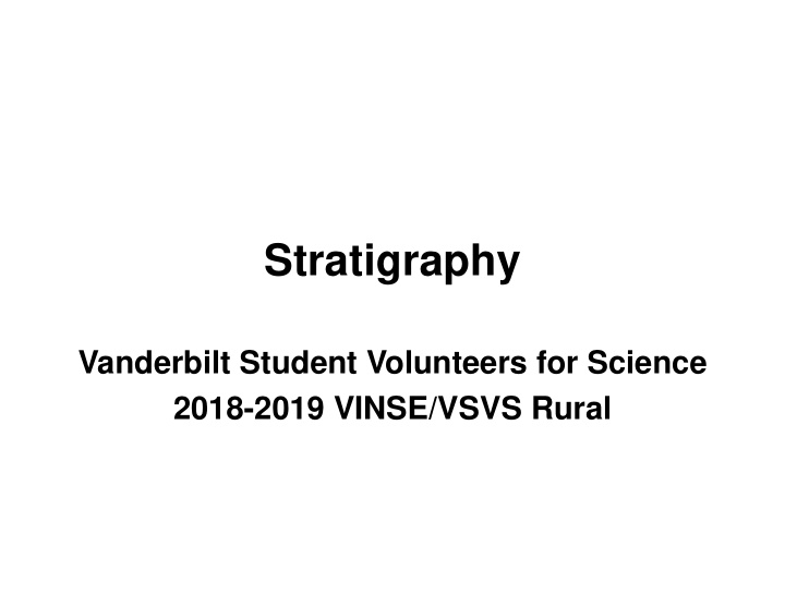 stratigraphy