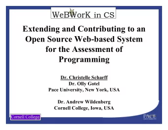 Extending and Contributing to an  Open Source Web-based System  for the Assessment of Programming