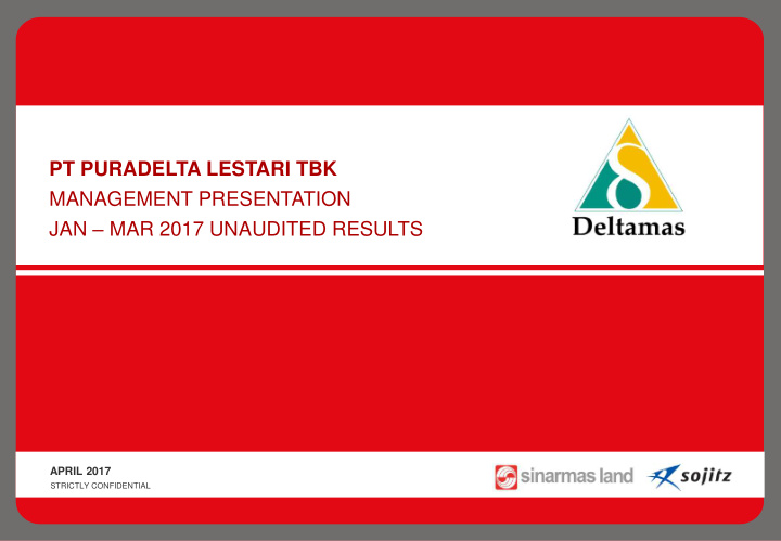 pt puradelta lestari tbk management presentation jan mar